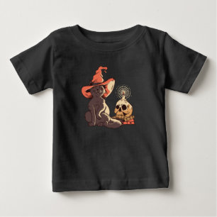 Black Kitten Witch Halloween Design Baby T-Shirt