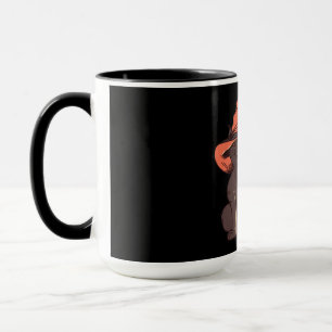 Black Kitten Witch Halloween Design Mug