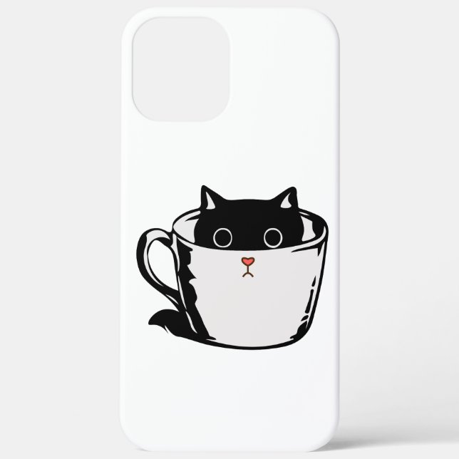 Black kitten with red nose hiding in a cup Case-Mate iPhone case (Back)