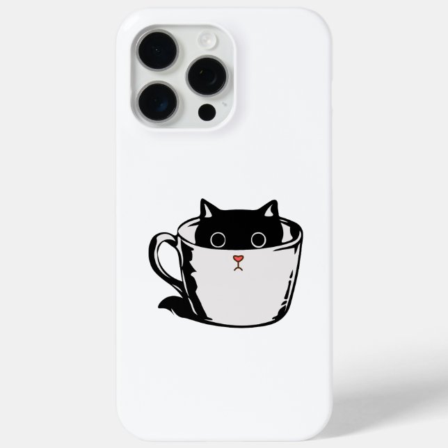 Black kitten with red nose hiding in a cup Case-Mate iPhone case (Back)