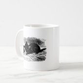 Black Kitten with Yarn Artwork Coffee Mug (Front Left)