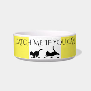 Black kittens Cat bowl customized with quote.