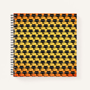 Black kittens pattern notebook