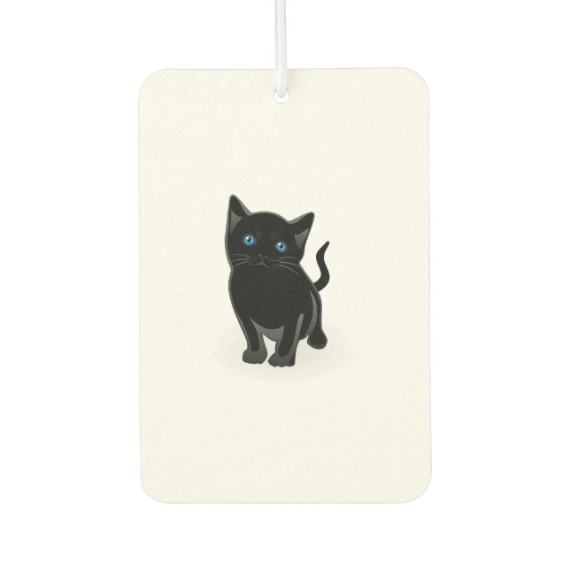 Black kitty cartoon air freshener (Front)
