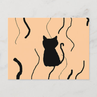 Black kitty  postcard