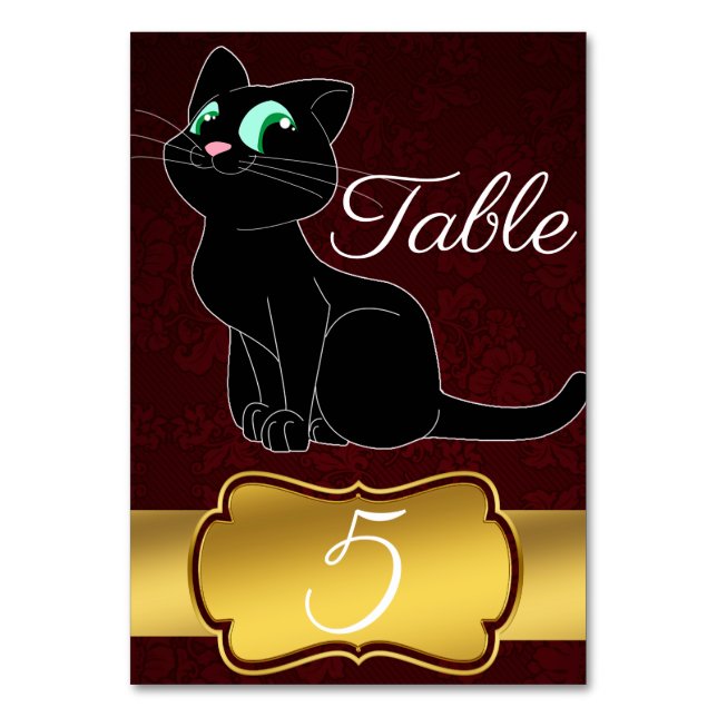 Black kitty table number (Front)