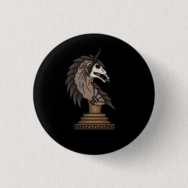 Black Knight 1 Inch Round Button (Front)
