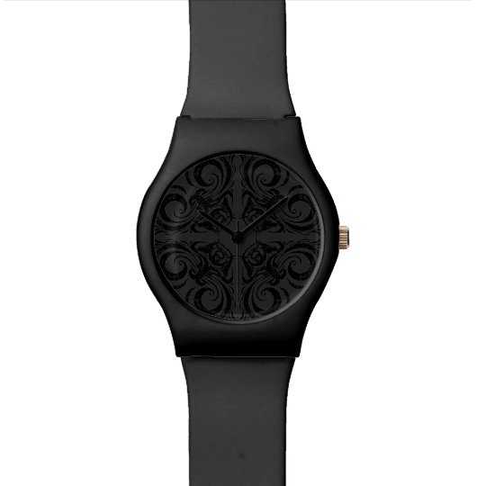 Black Knight Elegant Pattern Timepiece Watch