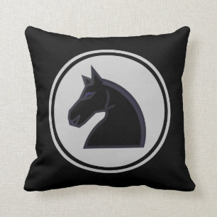 Black Knight Horse Chess Piece Throw Pillow