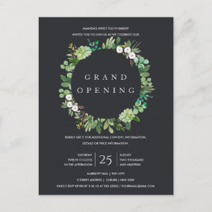 BLACK KRAFT FOLIAGE FRAME GRAND OPENING CEREMONY POSTCARD