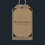 Black Kraft Minimal Modern Lines Wedding Gift Tags<br><div class="desc">Customize with any text.</div>