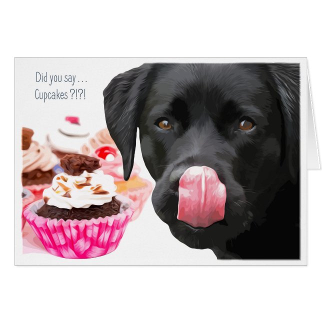 Black Lab All Occasion Card - Cartes Cupcake (Devant horizontal)