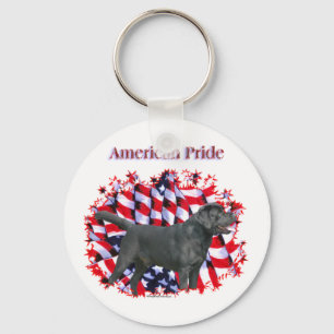 Black Lab American Pride Keychain