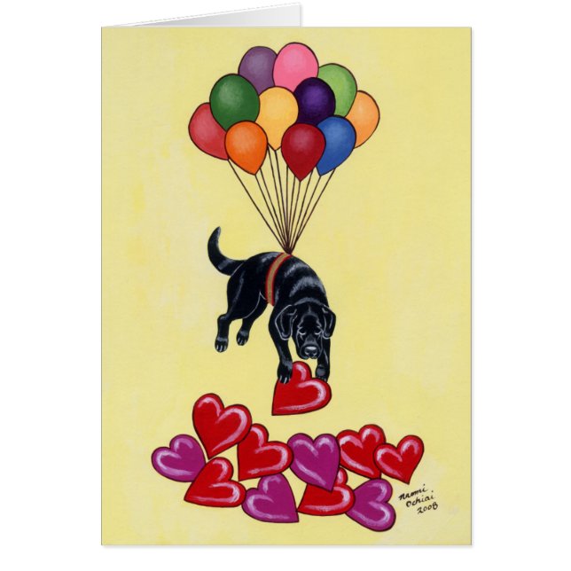 Black Lab and Hearts (Front)