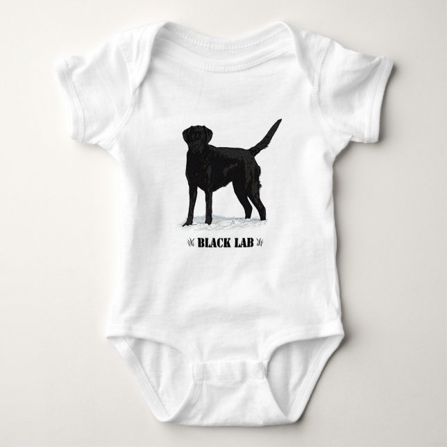 Black Lab Baby Bodysuit (Front)