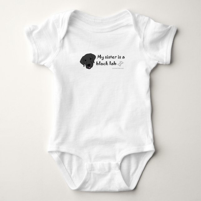 black lab baby bodysuit (Front)