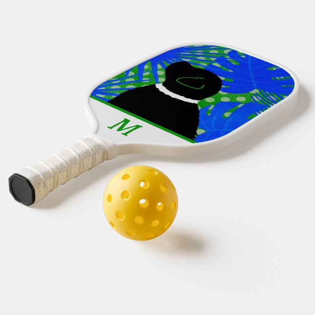 Black Lab Blue Green Island Pickleball Paddle (Laydown 2)