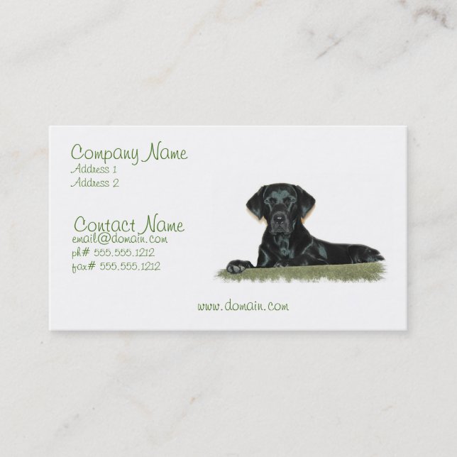 Black Lab Business Card (Front)