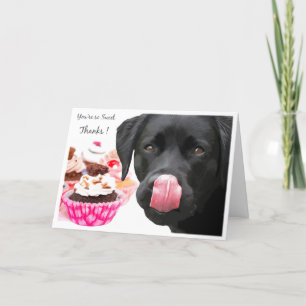Black Lab Carte de remerciements - Merci de chien