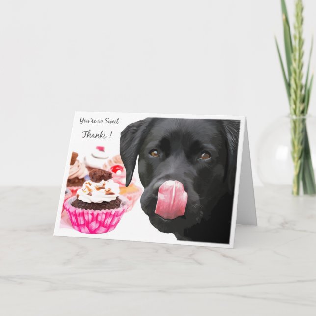 Black Lab Carte de remerciements - Merci de chien (Devant)