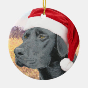 Black Lab Ceramic Ornament