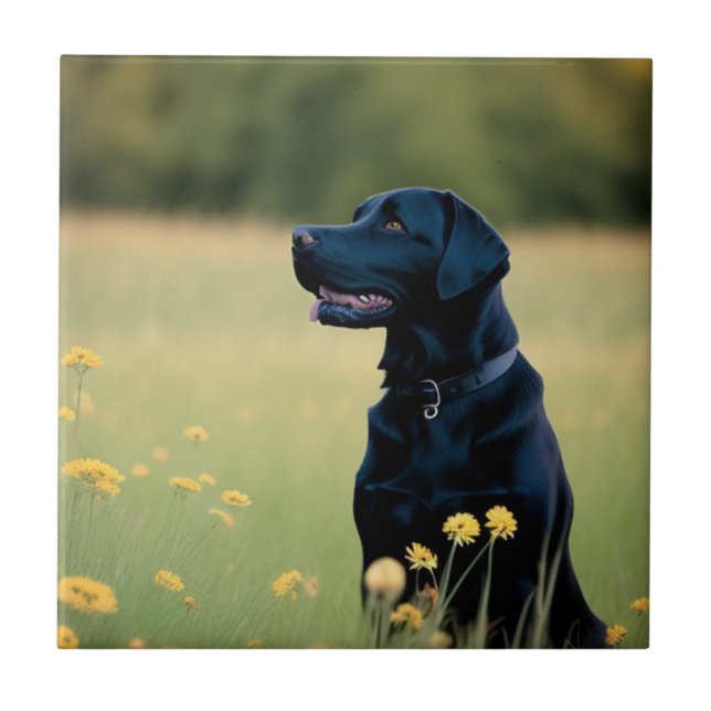 Black Lab Ceramic Tile (Front)