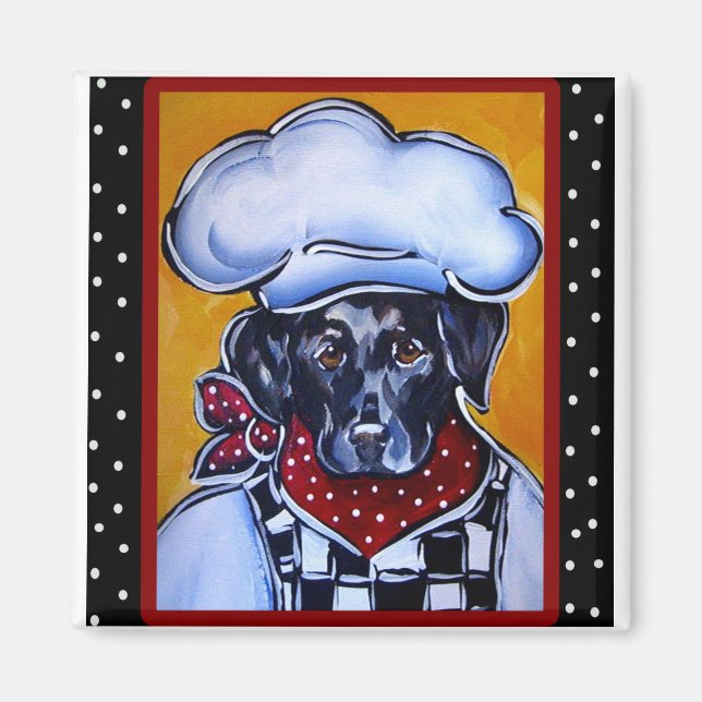 Black Lab Chef Magnet (Front)