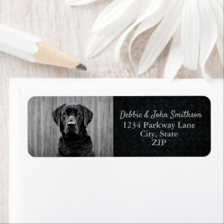 Black Lab Chien Russe Animal Adresse de retour Lab