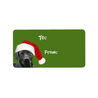 Black lab Christmas gift Label