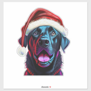 Black Lab Christmas Magic_ Labrador in Santa Hat
