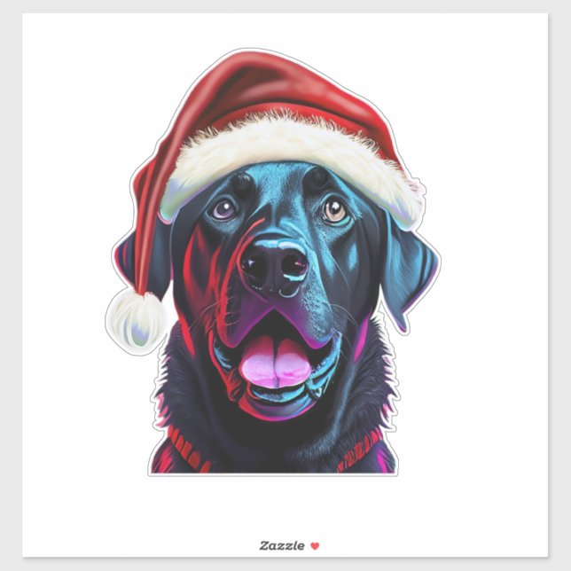 Black Lab Christmas Magic_ Labrador in Santa Hat  (Sheet)