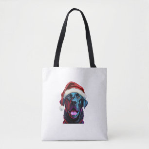 Black Lab Christmas Magic_ Labrador in Santa Hat  Tote Bag