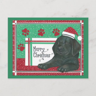 Black Lab Christmas Postcard