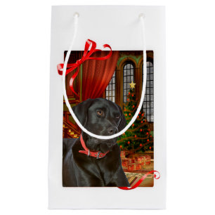 Black Lab Christmas Small Gift Bag