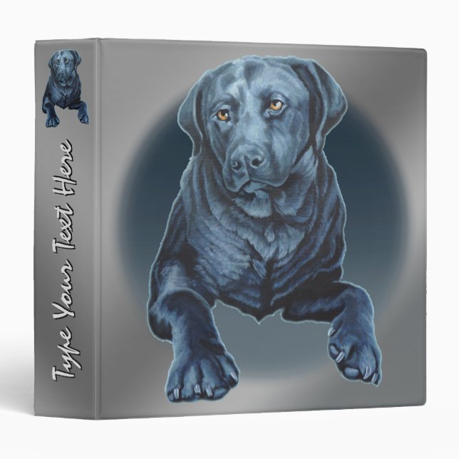 Black Lab Classeur Custom Labrador Chien Photo Alb (Devant/Côté)