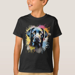 Black Lab Colourful Splash Graffiti T-Shirt