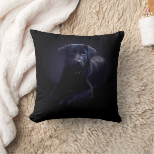 Black Lab Coussin Rosey Chien Chien Chien Lance Pi