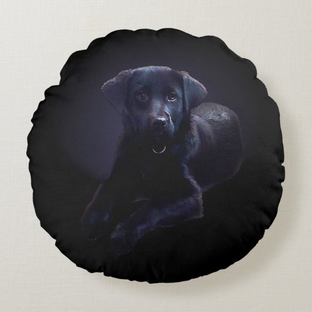 Black Lab Coussin Rosey Chien Chien Chien Lance Pi (Devant)