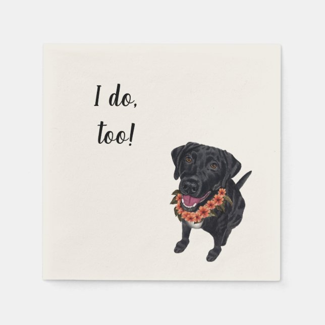 Black Lab Custom Cocktail Napkin  (Front)
