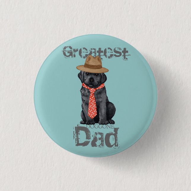 Black Lab Dad 1 Inch Round Button (Front)