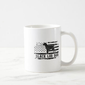Black Lab Dad Distressed American Flag Patriotic D Coffee Mug