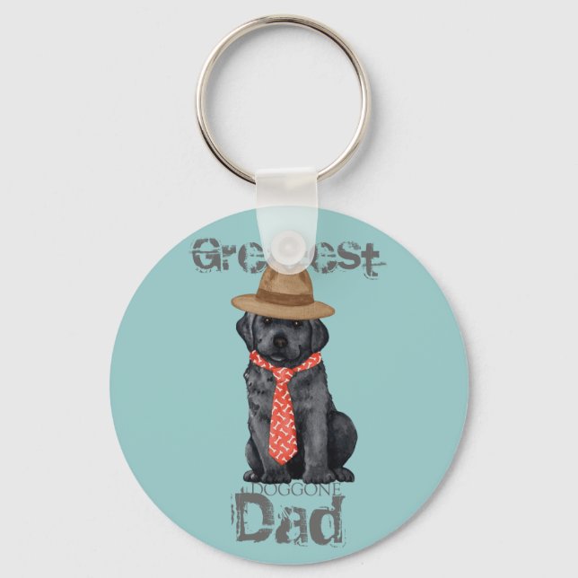 Black Lab Dad Keychain (Front)