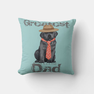 Black Lab Dad Throw Pillow