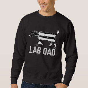 Black Lab Dad Usa American Flag 4th Of July Pride  Sweatshirt