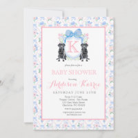 Black Lab Dog Baby Shower Invitation