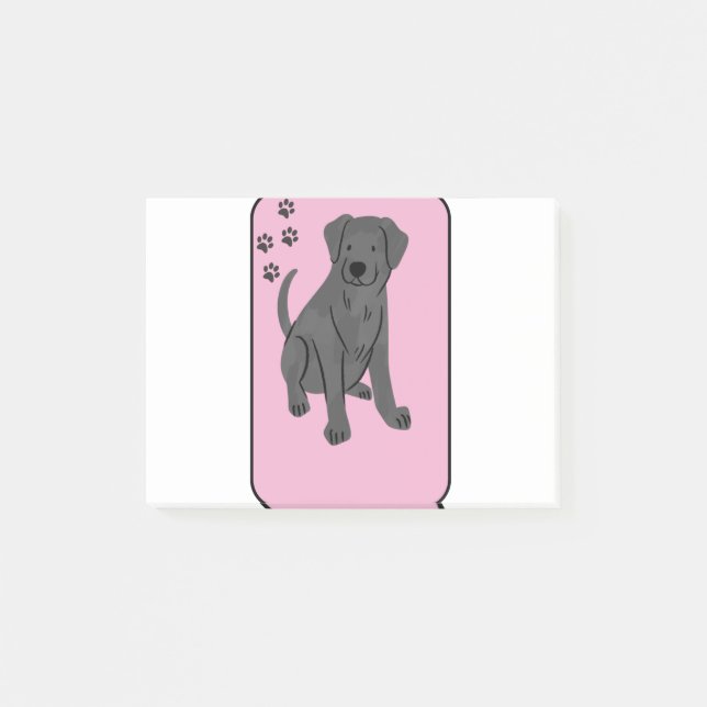 Black lab dog cup post-it notes (Front)