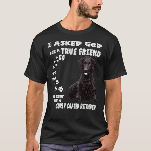 Black Lab Dog Curly Coated Retriever Mom Curly Coa T-Shirt (Front)