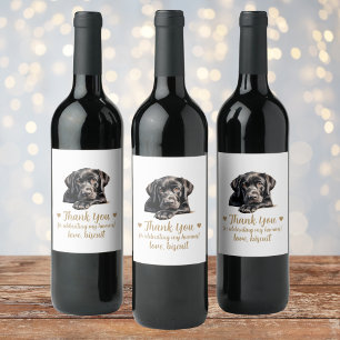 Black Lab Dog I Do Too Mariage Wine Étiquette