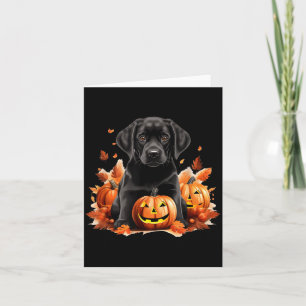 Black Lab Dog Mom Dad Halloween Fall Funny Card