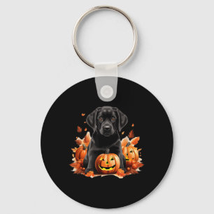 Black Lab Dog Mom Dad Halloween Fall Funny Keychain